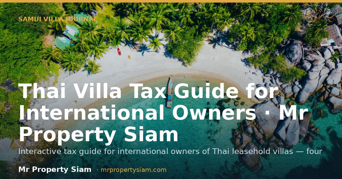 Thailand Villa Tax — International Owner's Guide